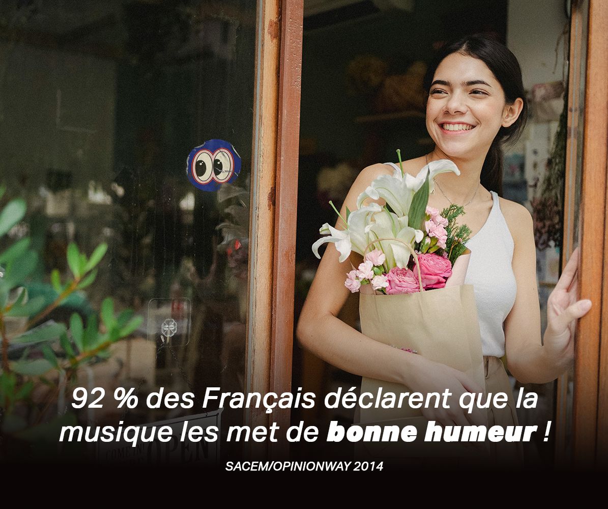 92 % des Français déclarent que la musique les met de bonne humeur !